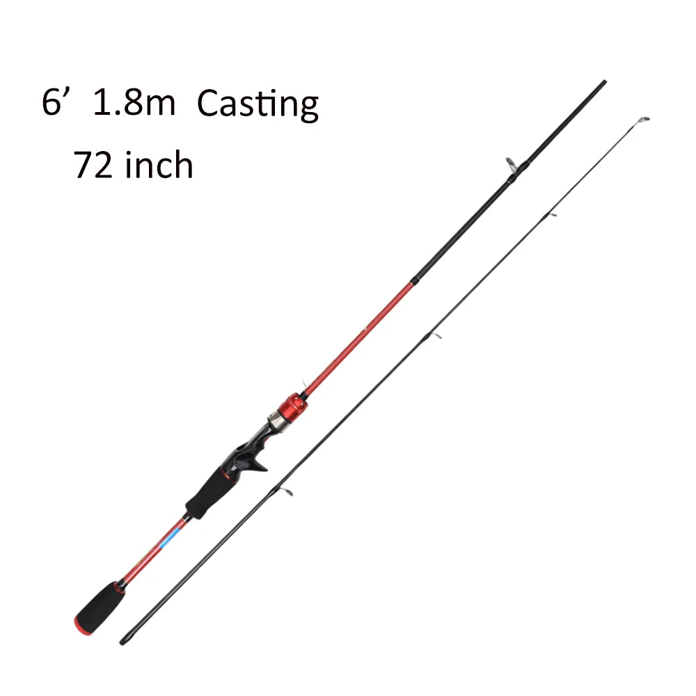 1.65m 1.8m 2.1m 2.4m haute teneur en carbone moulé moyen lourd M MH DOUBLE pointe basse coup mer eau douce tige de pêche