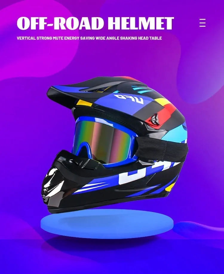 Casque de moto tout-terrain professionnel pour adultes et enfants, casque de moteur de course DOT de descente, cadeau gratuit