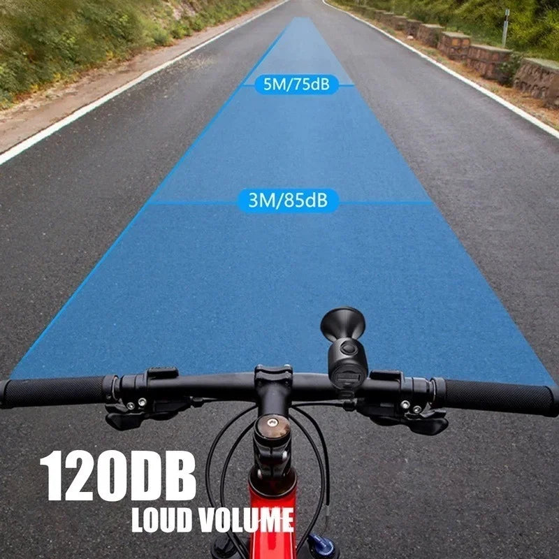 Klaxon pour vélo et scooter électrique — sonnette étanche 120dB, VTT, cyclisme sur route, alarme