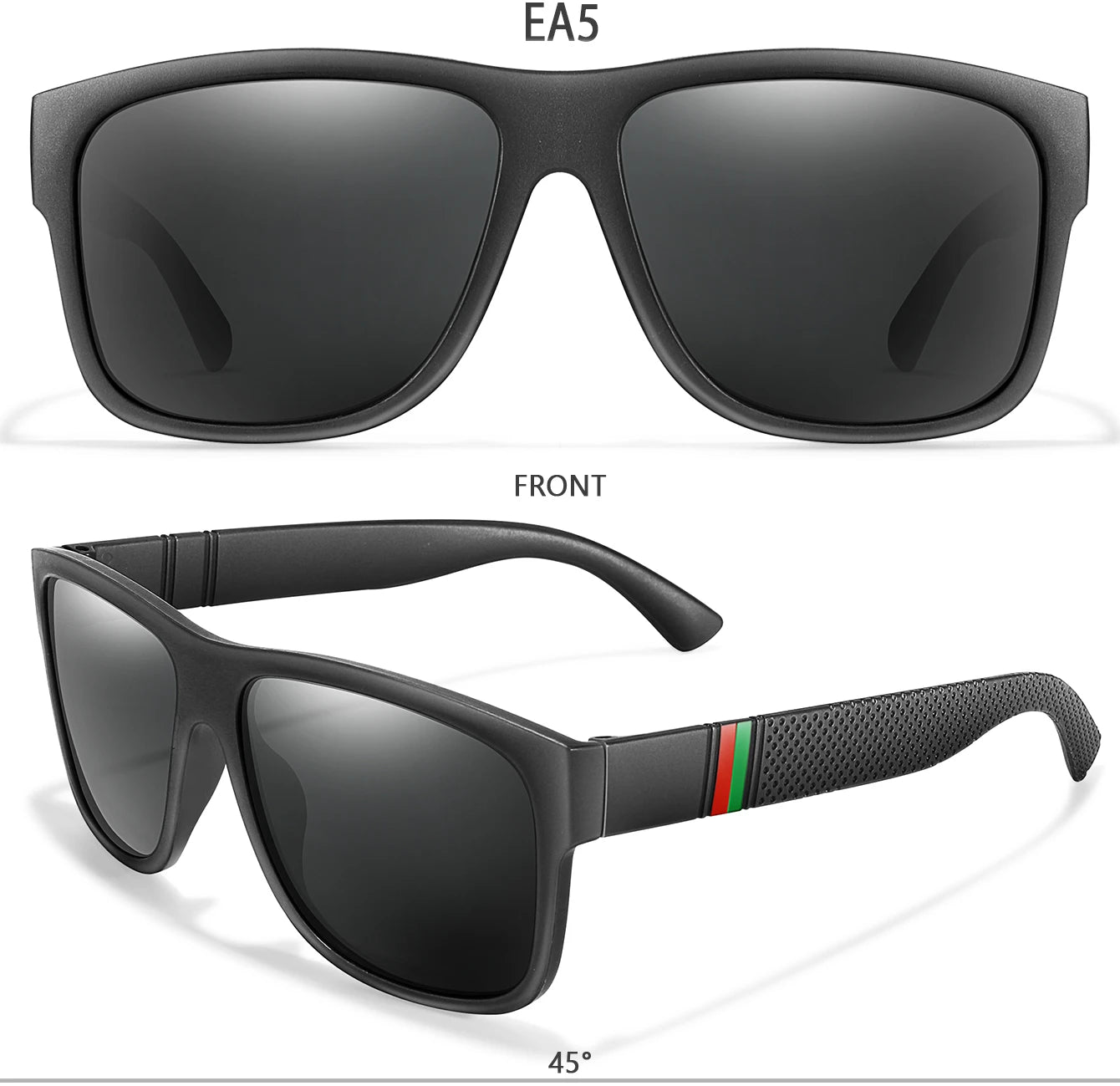 Lunettes de soleil polarisées carrées pour hommes, marque classique, pour la pêche, la conduite en plein air, le cyclisme, la course, Vintage, grand cadre, UV400
