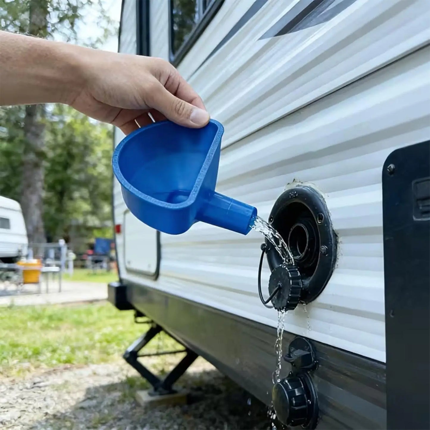 Entonnoir d'arrivée d'eau pour camping-car imprimé en 3D, anti-débordement, à large ouverture, pour remorque, fourgon, camping-car, camping et voyages routiers