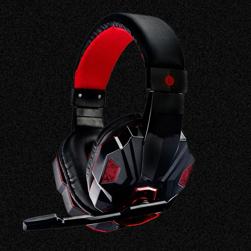 Casque gaming basse avec micro — supra-auriculaire, stéréo, suppression de bruit, PC, téléphone, jeu vidéo (v2)