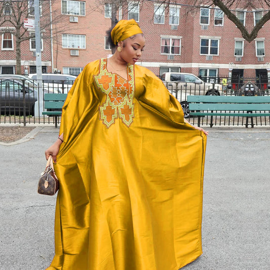 Tenue africaine pour femmes Abaya broderie grande taille robe d'église de fête élégante