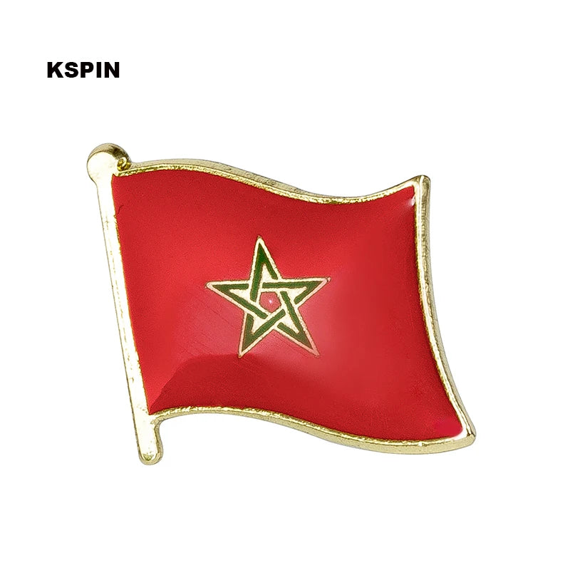 Moroccan flag brooch, lapel pin, KS-0131 pin icons