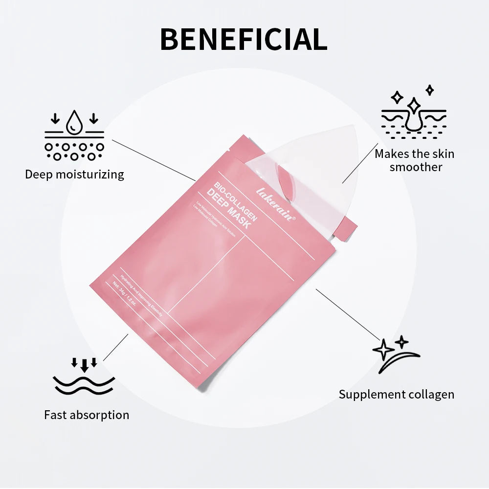 Biocolágeno, mascarilla facial profunda, suplemento de colágeno, mascarilla hidratante nocturna de hidrogel, mejora la elasticidad, minimiza los poros, reafirmante