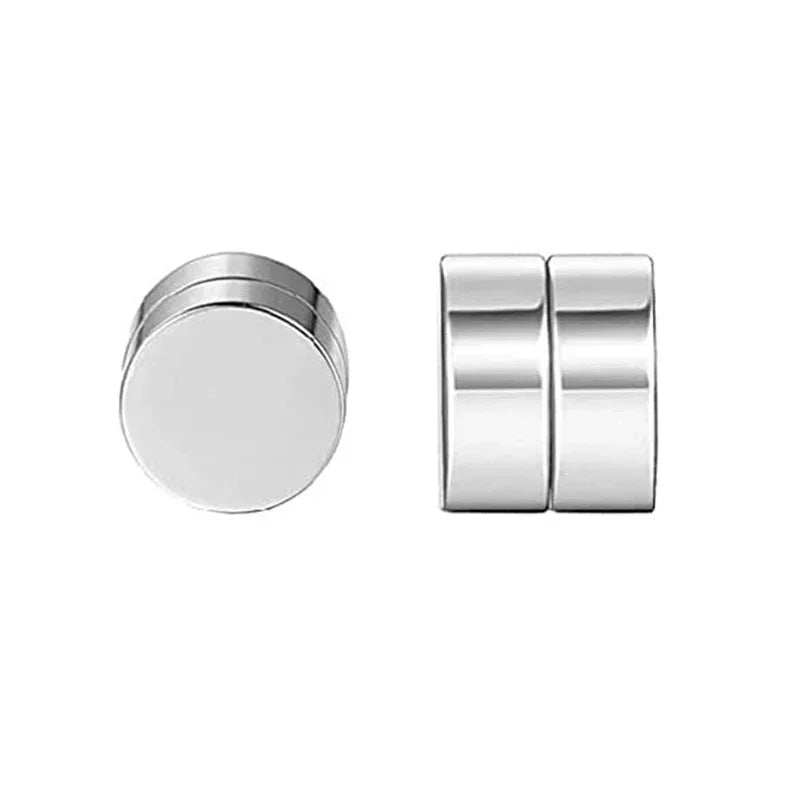 1 paire de boucles d'oreilles magnétiques fortes en cristal pour hommes et femmes, boucles d'oreilles Punk rondes en Zircon, bijoux Non percés