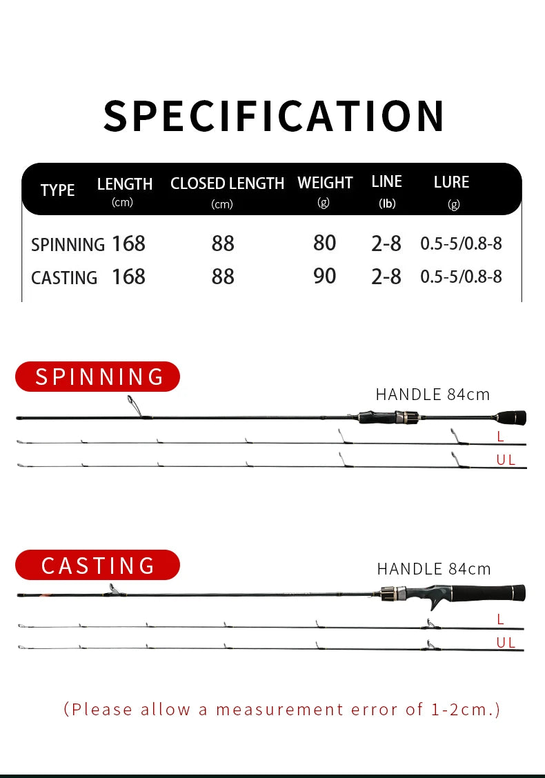 Pêche à la truite L + UL conseils canne à pêche truite canne légère filature Baitcasting leurre canne à pêche poulpe calmar matériel de pêche