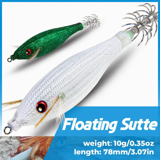 Accessoires de pêche 78Mm 10G, gabarit de calmar flottant, leurre de pêche au gabarits, crochet de calmar artificiel en plastique pour outils de pêche en bateau de mer