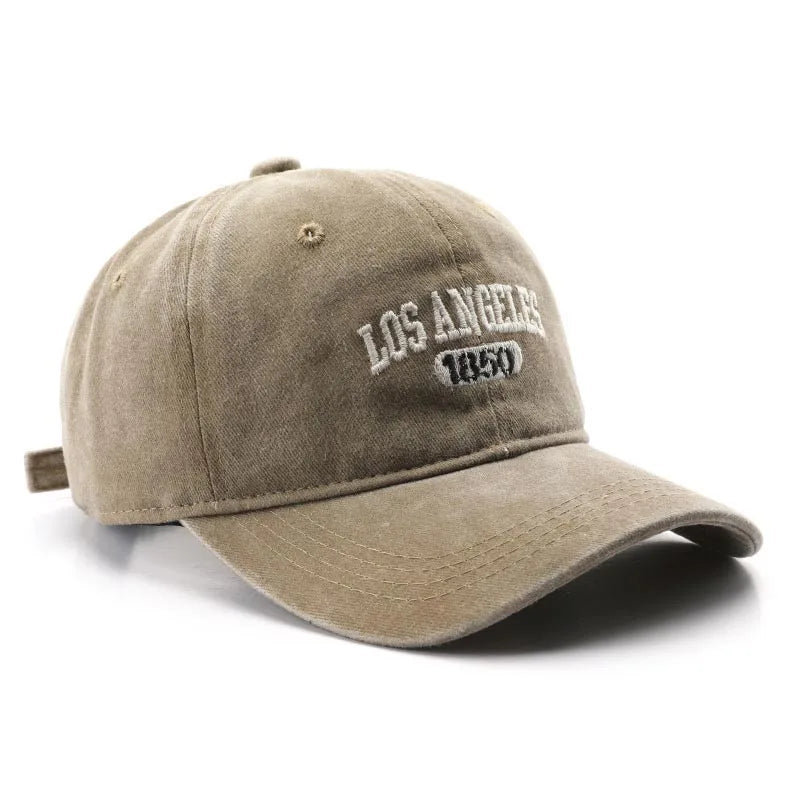 Casquette de baseball lettre brodée — hommes, femmes, mode, vintage, solide, sports plein air, réglable, snapback