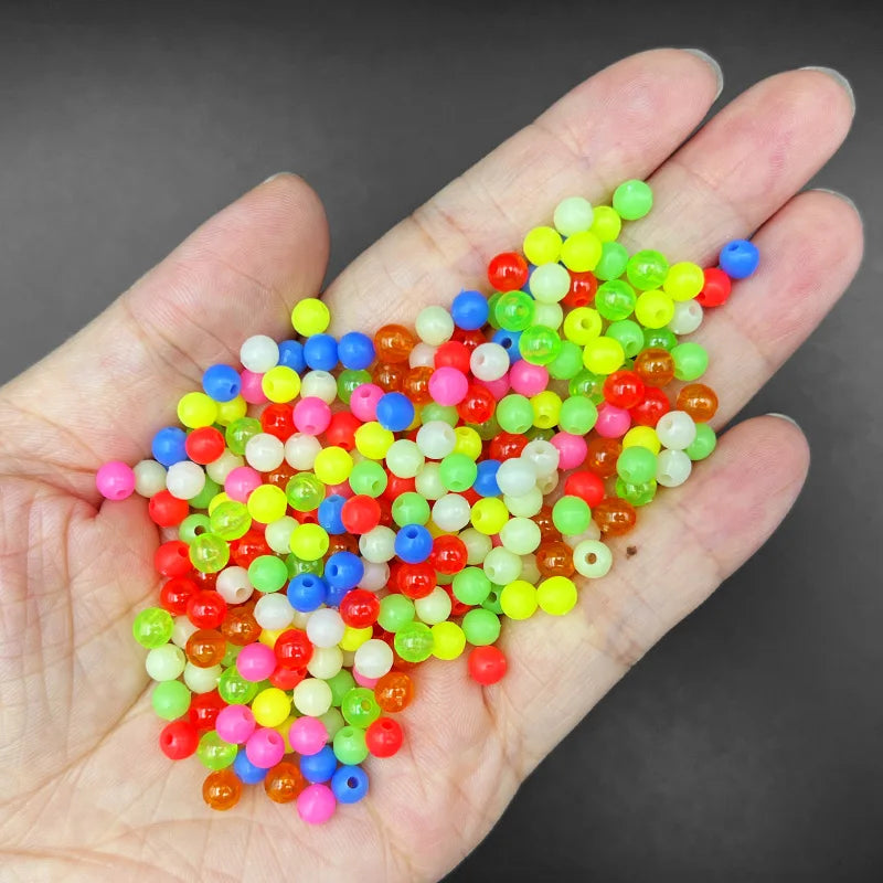 ShareShark 1000 pièces/sac pêche de nuit lueur 5mm couleur mixte perles fluorescentes leurre appât souple Texas plate-forme accessoires de pêche