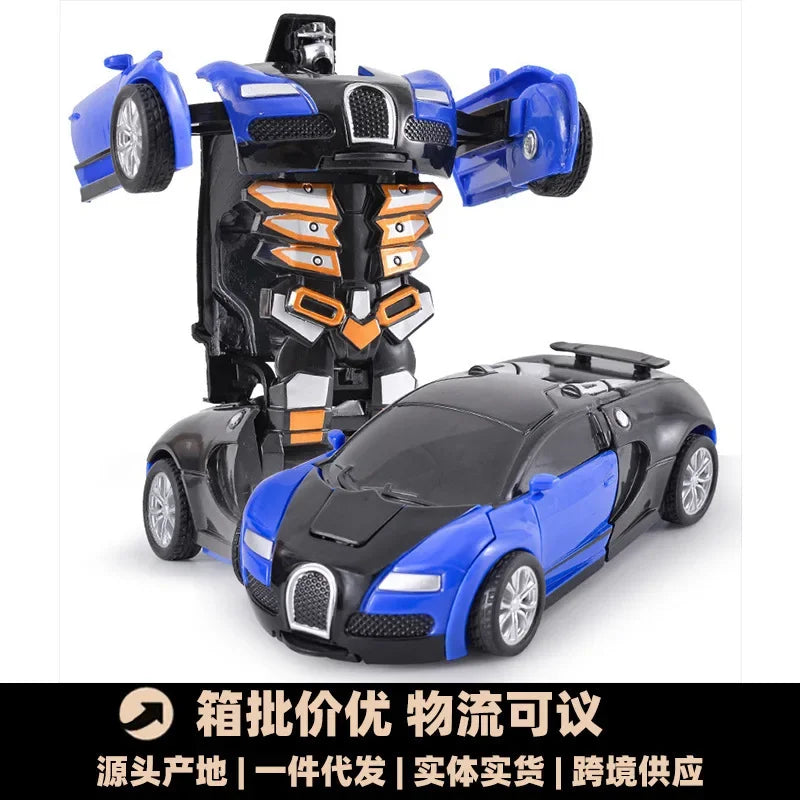 Voiture jouet à changement de forme à impact inertiel pour garçon, robot Autobot à changement de forme à un bouton, puzzle à changement de forme, collision