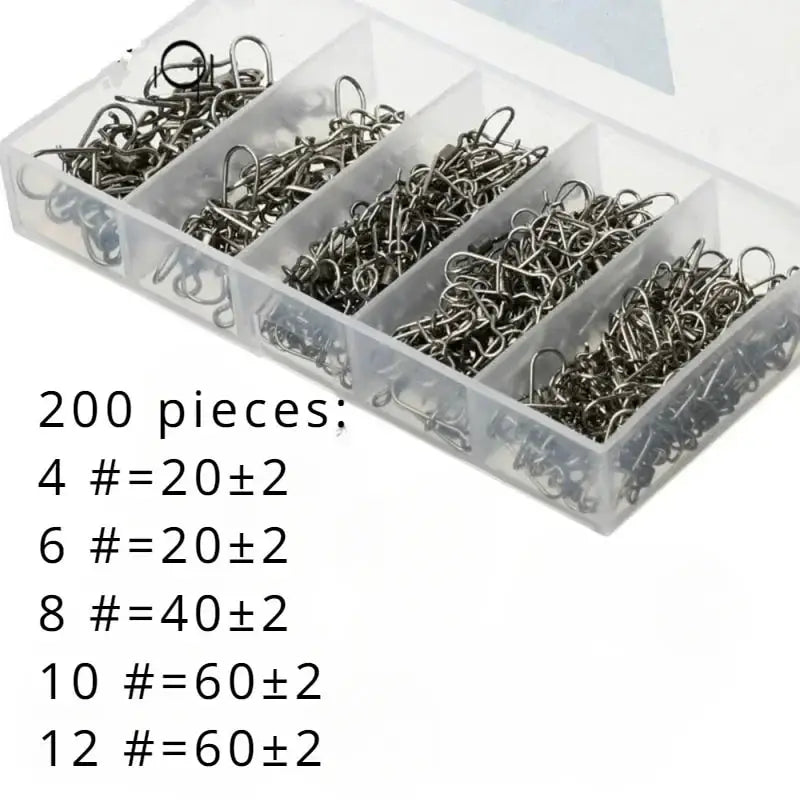 Boutons-pression pivotants de pêche 4 # -12 #   Kit de connecteurs Duo-Lock à roulement roulant en acier inoxydable, matériel pour leurre d'eau douce et d'eau salée, 50 à 200 pièces