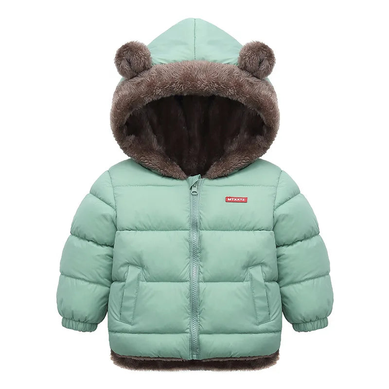 Bébé garçons filles veste à capuche vêtements d'extérieur en coton manteau polaire épais pour enfants vestes rembourrées en cachemire hiver garçons filles manteaux chauds