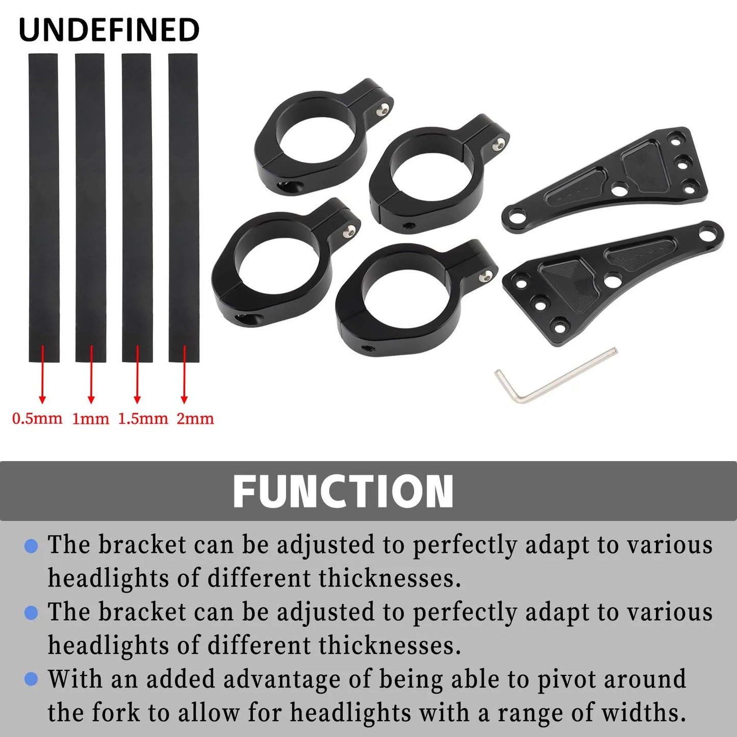 Pinces de montage pour tube de fourche de moto — support de lumière, 33-58mm, universel
