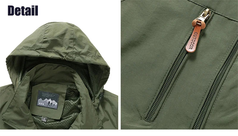 Vestes coupe-vent imperméables pour hommes et femmes, veste tactique décontractée pour randonnée, multi-poches, à capuche, pour la pêche