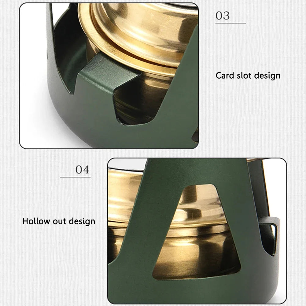 Mini poêle à alcool Portable, brûleur à puissance de feu réglable, poêle à essence, support en alliage d'aluminium, poêles de Camping en laiton ultralégers