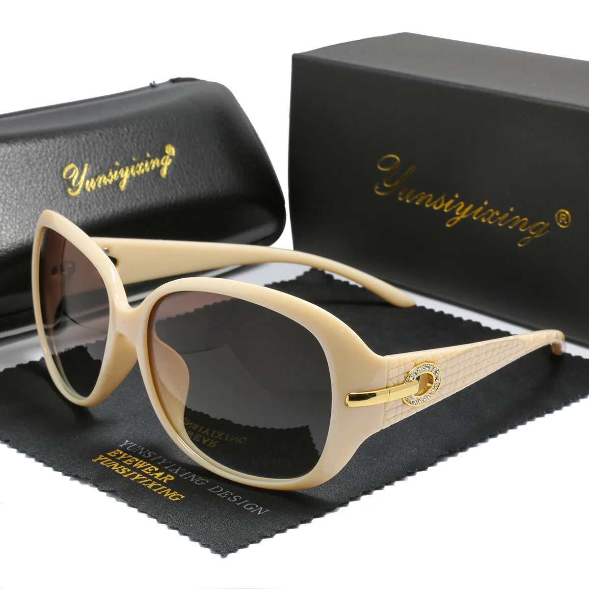 Lunettes de soleil polarisées pour femme — design mode classique, grand cadre, vintage