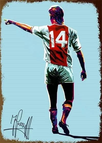 Affiche Métal Aluminium Étoile Football — Décoration Murale Bar, Club & Salon