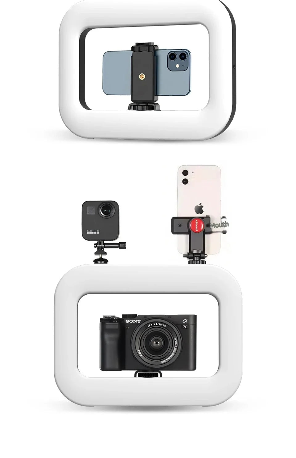 Anneau LED rechargeable portable — selfie, diffusion en direct, photographie, bureau