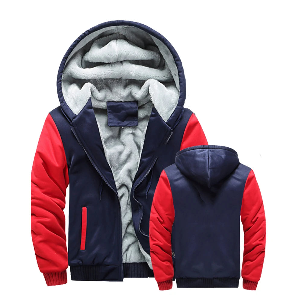 Chaqueta de invierno para hombre, abrigo cálido y grueso de forro polar, chaqueta con cremallera, sudadera con capucha informal, ropa deportiva, sudadera con capucha de manga larga para deportes, sudadera con capucha
