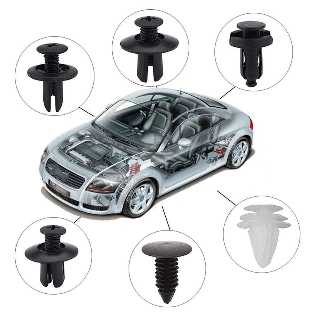 Kit de fixation de panneau de garniture de porte de pare-chocs de voiture, clip de fixation automatique mixte, poussoir de carrosserie, retenue, goupille, rivet, clips de voiture, emballage de boîte ou de sac