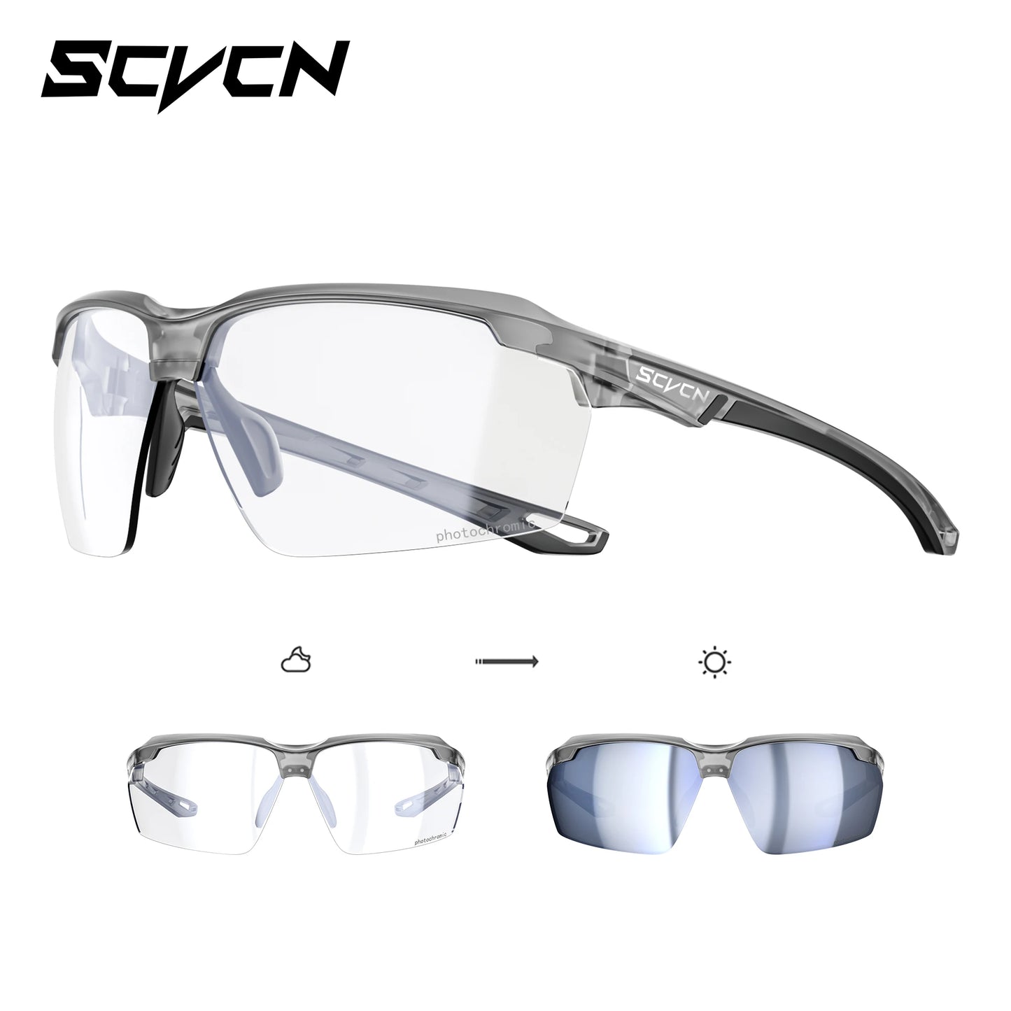 Lunettes de cyclisme photochromiques UV400 — sports de plein air, course, VTT, vélo de route, hommes et femmes