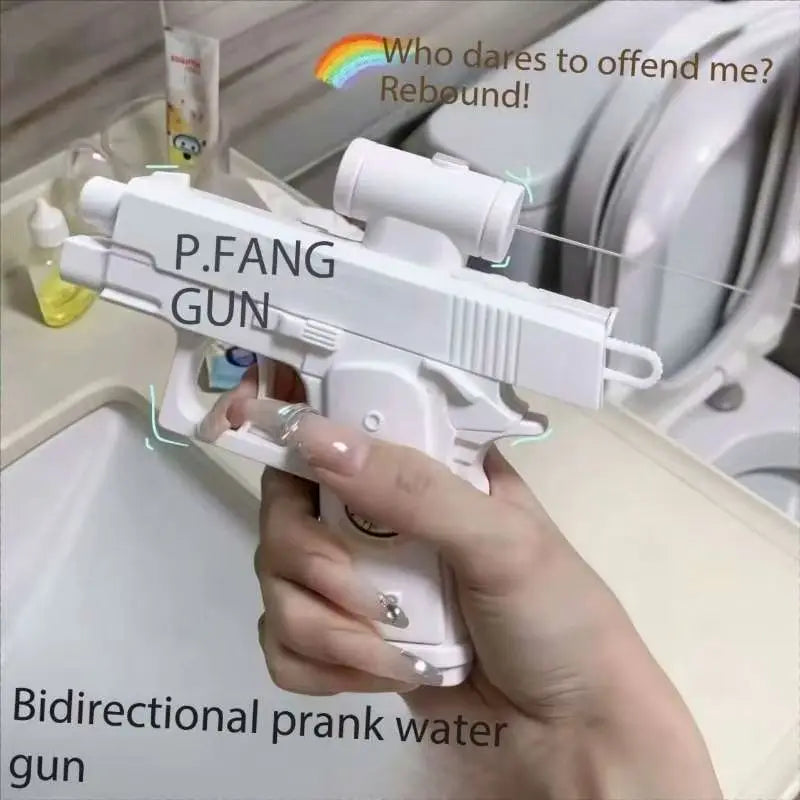 Pistolet à eau inverse Double face drôle-jouet de farces d'été, Mini pulvérisateur d'eau tactique pour enfants et adultes, combat aquatique de piscine et de plage