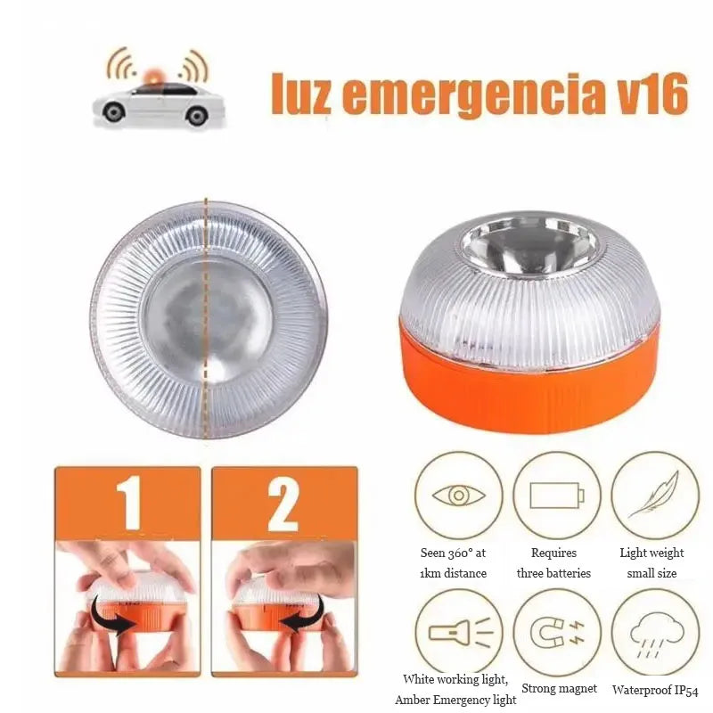 Lumière d'urgence LED pour voiture, clignotante, à induction magnétique, pour accident routier, lumière stroboscopique portable d'avertissement