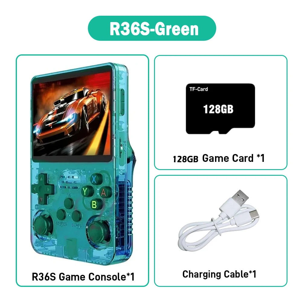 Console de jeu rétro portable 3,5" IPS — 64 Go, plusieurs couleurs, lecteur portable, jeux classiques
