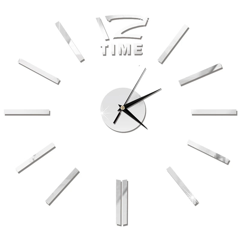 Creative Frameless Wall Clock, Silent Wall Sticker for Home, Acrylic Mirror Sticker, Wall Decor for Living Room and Office, DIY