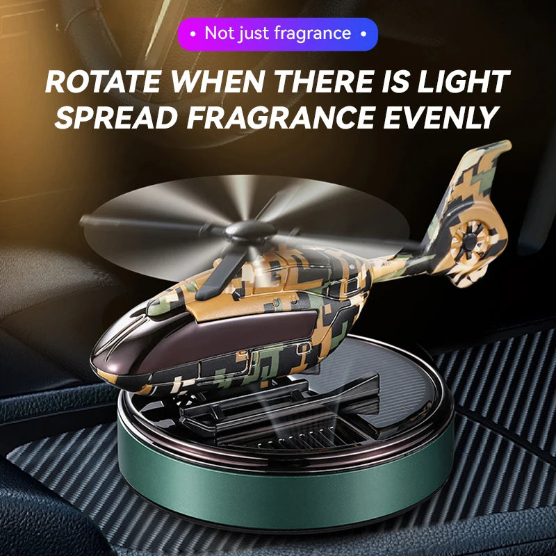 Pas de parfum bricolage parfum hélicoptère rotatif énergie solaire voiture désodorisant ornements décorations accessoires diffuseur d'arôme hommes
