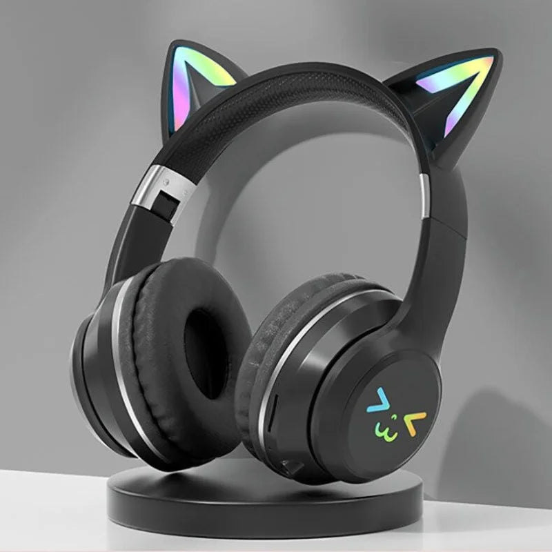 GRB Glow Gaming Médiateur set, Gamer Stereo Bass, Cat Ear, Earpods sans fil, Écouteurs Bluetooth, Câble TYPE-C, Casque Bluetooth, Mains libres