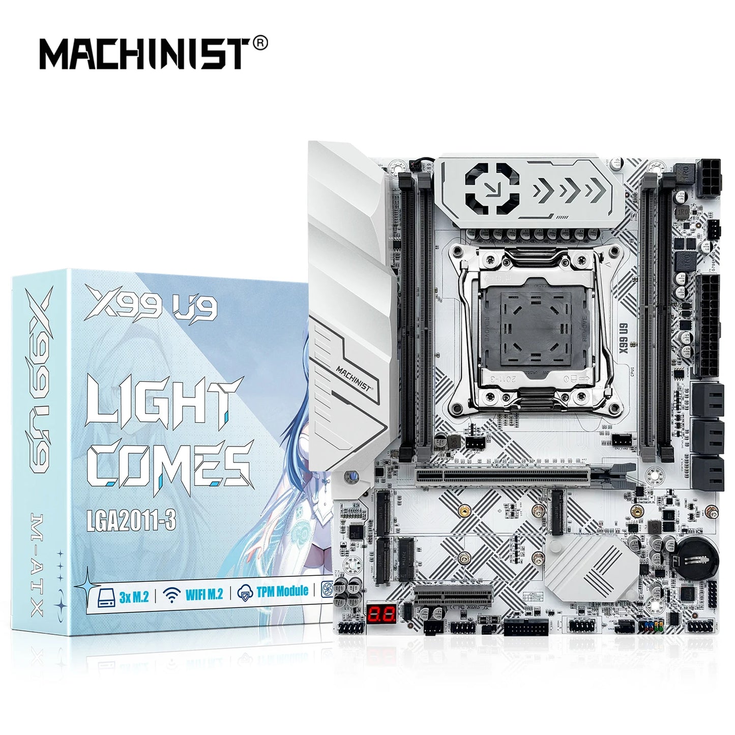 Nouveau X99 U9 MACHINIST X99 Kit de carte mère en option LGA2011-3 Xeon E5 2630 V4 CPU prise en charge TPM2.0 DDR4 mémoire NVME M.2 usb3.0