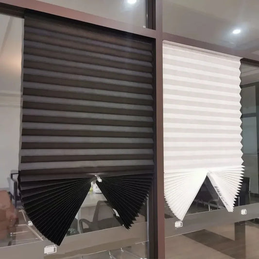 1 pièce Rideau plissé auto-adhésif non tissé pour demi-fenêtres, idéal pour salle de bain, balcon et salon
