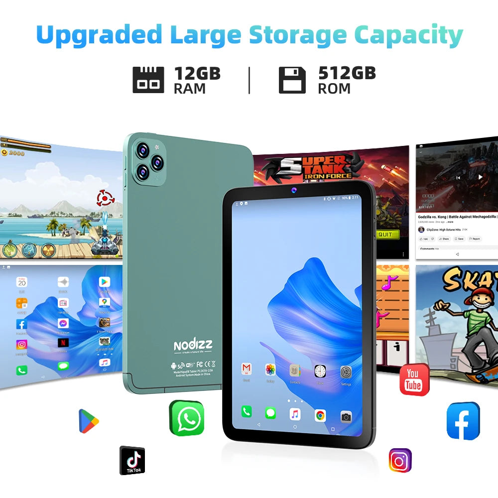 NPad 18 Pro 10.1 inch Tablet Pad 1280*800 HD 12GB 512GB Android 14.0 7000mAh Dual WiFi BT5.0 Dual SIM Dual Camera Tablets