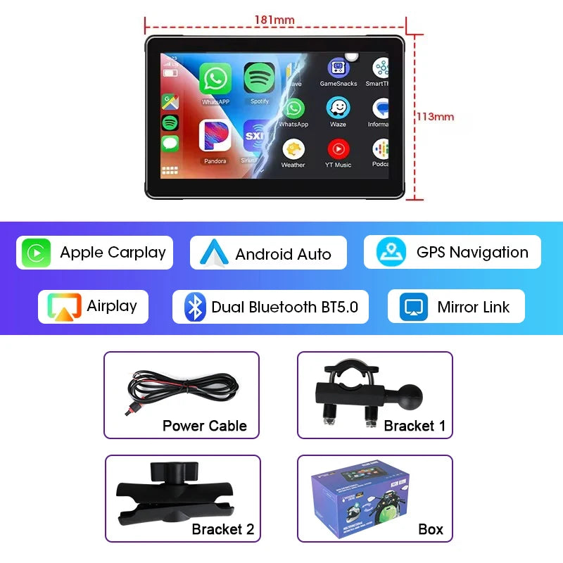 Dashcam 4K pour voiture 10/11,26 pouces sans fil — navigation GPS, double objectif, WiFi, FM, AUX (v2)