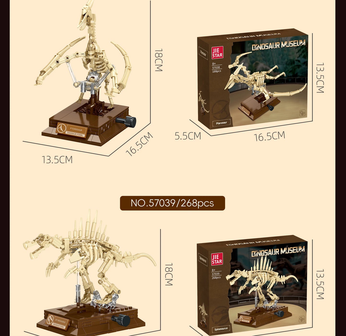 Nouveaux modèles de squelettes de dinosaures MOC 2026 : T-Rex, Tricératops, Mosasaure, Pterosaure, kit de construction de fossiles, cadeau pour les garçons et les collectionneurs