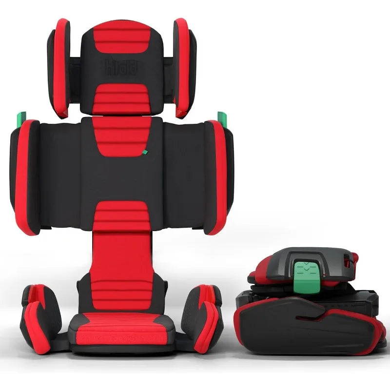 Hifold Foldable Highback Booster Car Seat with Strap – Racing Red