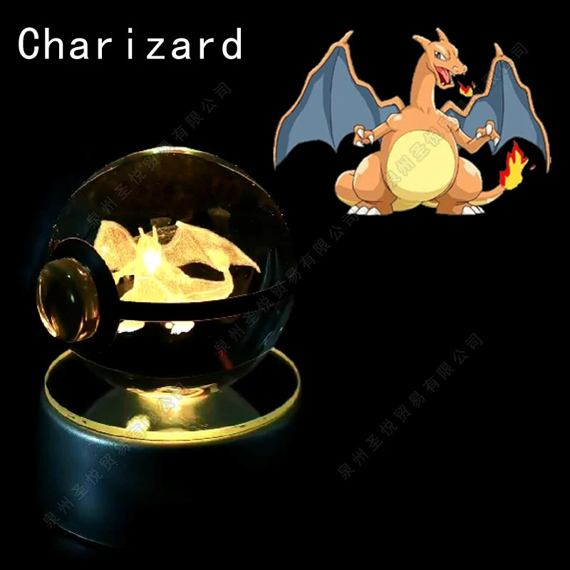 Boule de cristal 3D veilleuse — lampe en verre, statue, cadeau d'anniversaire pour enfants