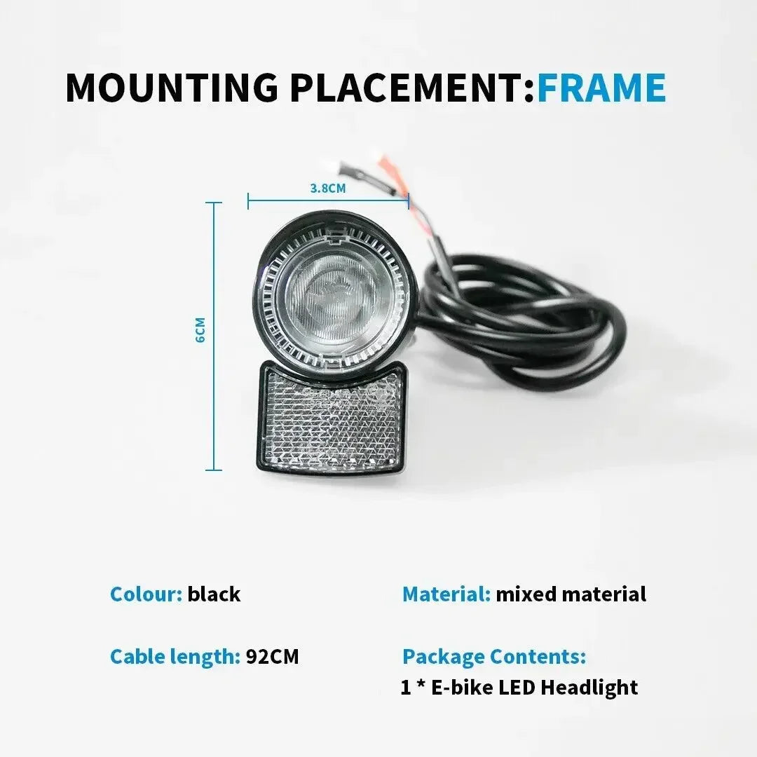 6V LED Scooter Headlight for BBS01B BBS02B BBSHD Mid Drive Motor Conversion Kit, Waterproof Front Light for Scooter