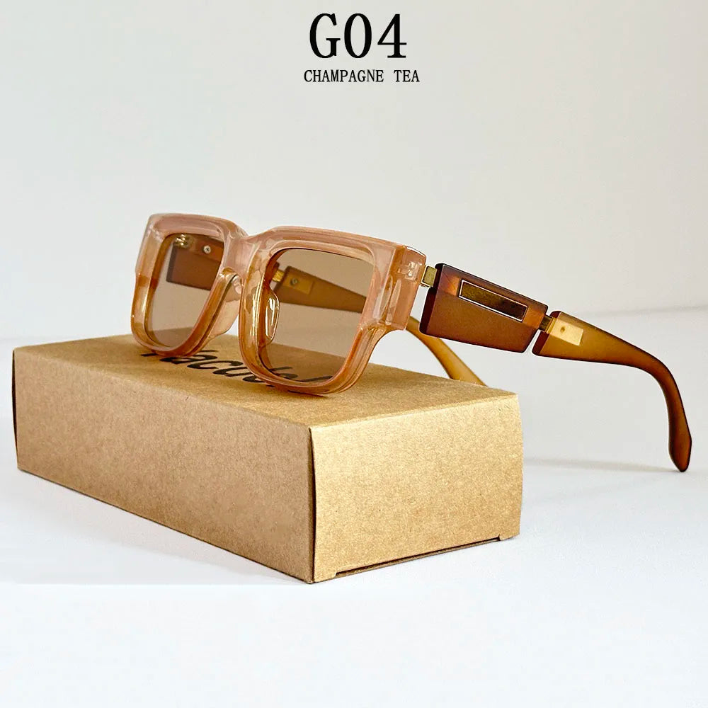 Lunettes de soleil carrées pour hommes et femmes — vintage, mode, vacances été