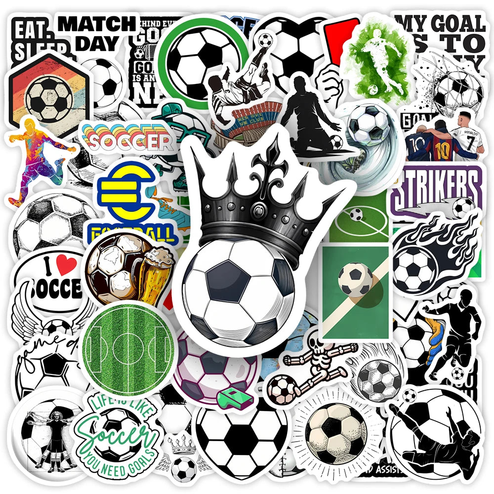 Stickers Football Vinyle Imperméables — DIY Téléphone, Laptop, Bagages & Déco