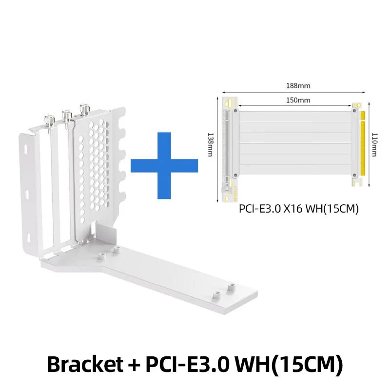 Teucer support de montage GPU Vertical support de carte graphique PC PCI-E 3.0/4.0x16 Anti-interférence Flexible 90 °   Câble d'extension