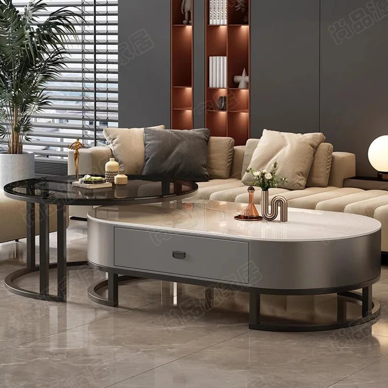 Tables basses extensibles rondes modernes — minimalistes, design livre, meubles salon