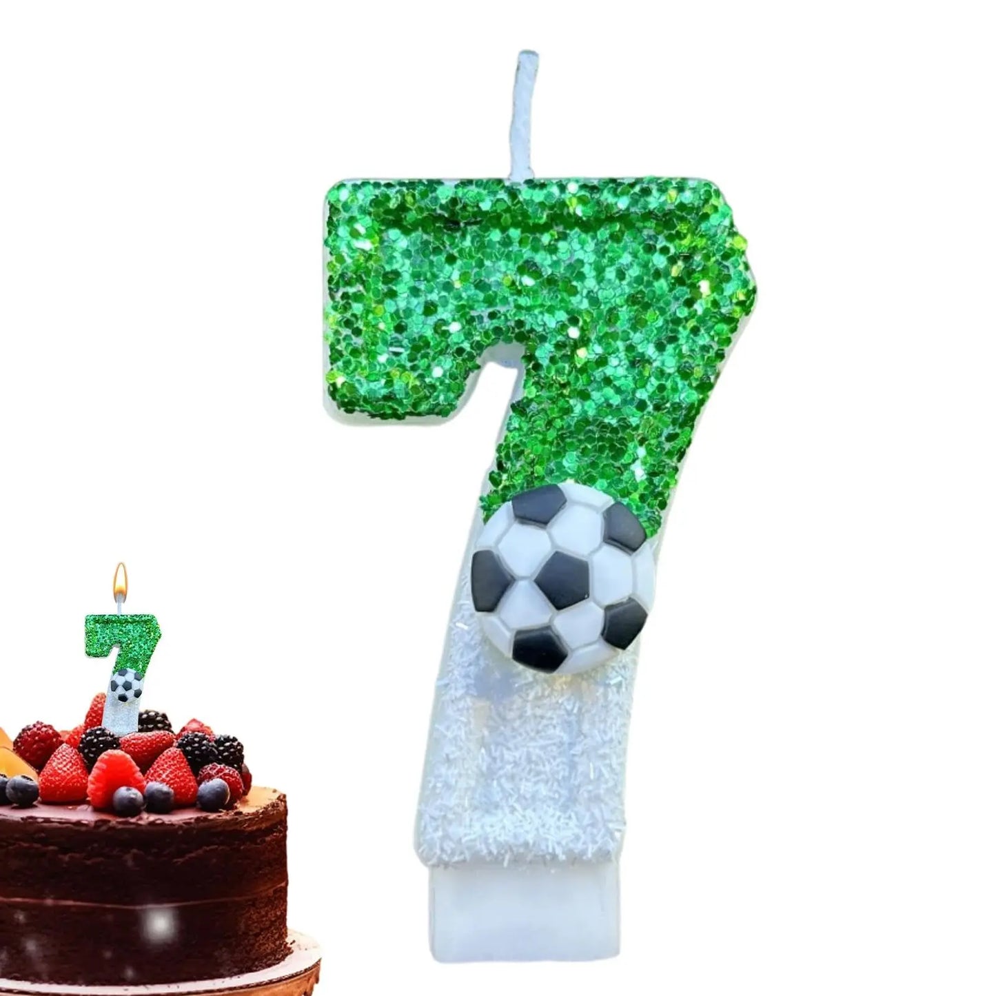 Bougies Numéro Football — Décoration Gâteau Anniversaire Originale