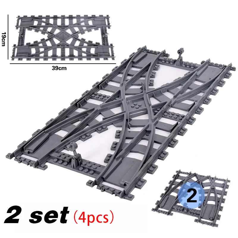 R64.Cambio-Tren urbano flexible, vías blandas, rectas y curvas, construcción de noches, modelos creativos, ferrocarril, juguetes para niños, regalos, nuevo