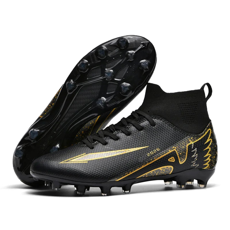 NBGAGA Chaussures de Football Unisexe Crampons Longs — Montantes, Légères, Terrain Extérieur EU 35–46