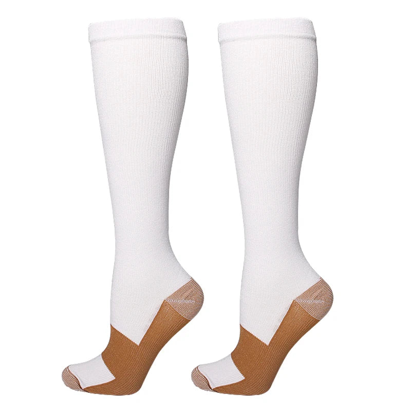 Chaussettes de Compression pour varices, adaptées au Golf, Rugby, course à pied, randonnée, Sports pour Anti-Fatigue, conduite, voyage, vol, femmes et hommes