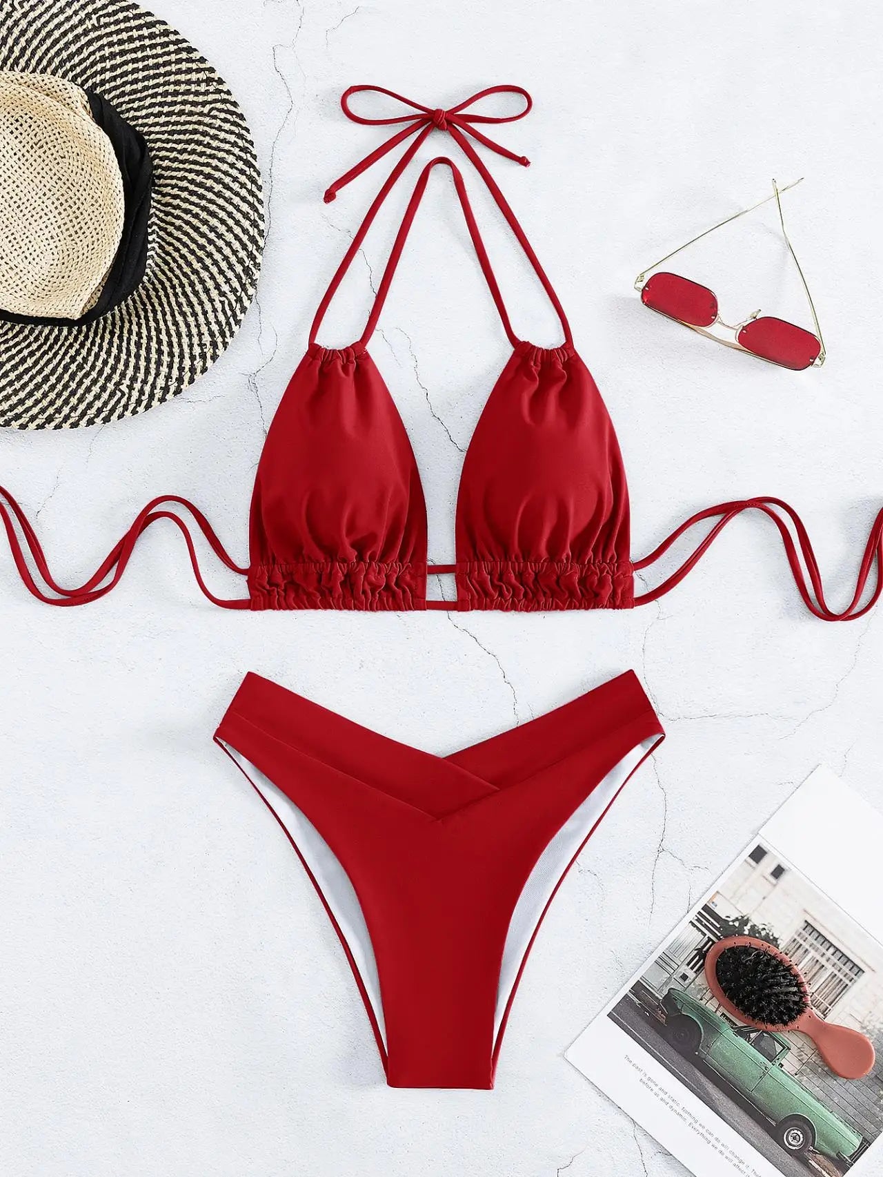 Maillot de bain en nylon solide pour femmes, bikini sexy, design de modélisation à la mode, nouveau style, vêtements de plage, 2025