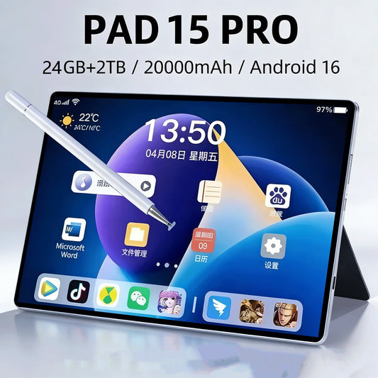 Tablette Android 16 11 pouces 2026 — 24 Go RAM, 2 To ROM, appel téléphonique, double SIM, 5G, WiFi, mini tab